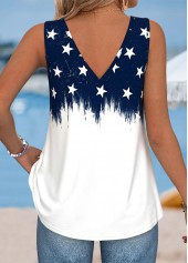 American Flag Navy Tie Strappy V Neck Tank Top | thumb picture 