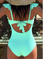 Cyan Ruffle Tie One Piece Swimwear | thumb picture 