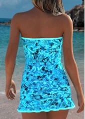 Cyan Mid Waisted Two-piece Paisley Print Tankini Set | thumb picture 
