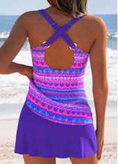 Mid Waisted Surplice Tribal Print Tankini Set | thumb picture 