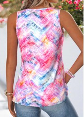Multi Color Geometric Print Patchwork Sleeveless Tank Top | thumb picture 