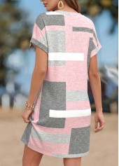 Multi Color Geometric Print Short Tummy Coverage Dress | thumb picture 