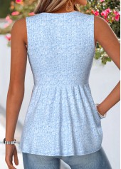 Blue Surplice Sleeveless V Neck Tank Top | thumb picture 