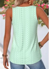 Mint Green Curved Hem Sleeveless Scoop Neck Tank Top | thumb picture 