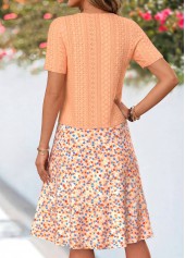Orange Ditsy Floral Print Two-piece Dress and Cardigan | thumb picture 