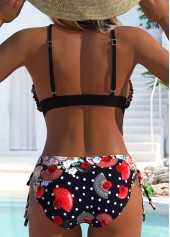 Black Mid Waisted Patchwork Bikini Set | thumb picture 