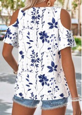 Plus Size Raw White Twist Floral Print T Shirt | thumb picture 
