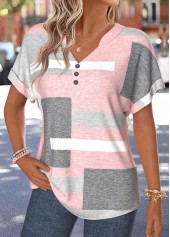 Plus Size Light Pink Tummy Coverage T Shirt | thumb picture 