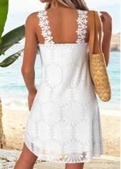 White Short Tummy Coverage Strappy Round Neck Dress | thumb picture 