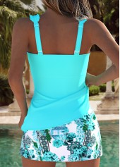 Mint Green Mid Waisted Two-piece Bohemian Print Tankini Set | thumb picture 