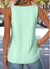 Cyan Tie Sleeveless V Neck Tank Top | thumb picture 