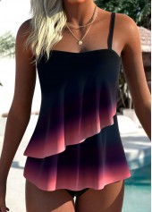 Multi Color Layered Ombre Tankini Top-No Bottom | thumb picture 