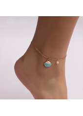 Mint Green Pearl Shell Alloy Anklet