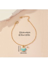 Mint Green Pearl Shell Alloy Anklet | thumb picture 