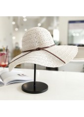 White Color Openwork Wide-brimmed Design Hat | thumb picture 