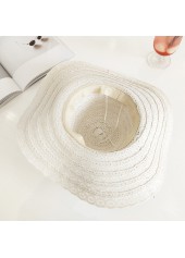 White Color Openwork Wide-brimmed Design Hat | thumb picture 