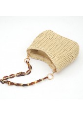 Light Camel Open Straw Crossbody Bag | thumb picture 
