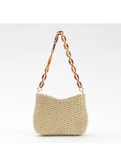 Light Camel Open Straw Crossbody Bag | thumb picture 