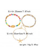 Multi Color Shell Starfish Alloy Anklets | thumb picture 