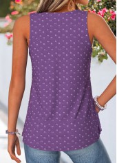 Purple Patchwork Sleeveless Scoop Neck Tank Top | thumb picture 