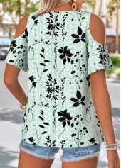 Sage Green Tummy Coverage Floral Print T Shirt | thumb picture 