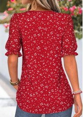 Red Polka Dot Curved Hem Short Sleeve T Shirt | thumb picture 