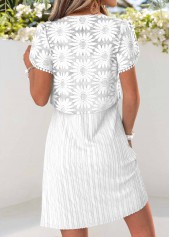 Light Green Short Two-piece Round Neck Dress and Cardigan | thumb picture 