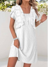 Light Green Short Two-piece Round Neck Dress and Cardigan | thumb picture 