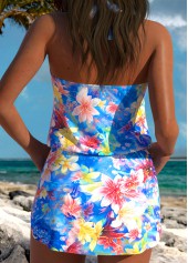 Blue High Waisted Fake 2in1 Tankini Set | thumb picture 