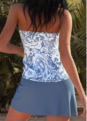 Dusty Blue Mid Waisted Tummy Coverage Tankini Set | thumb picture 