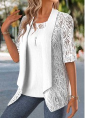 Raw White Tummy Coverage Cardigan and Tank Top | thumb picture 