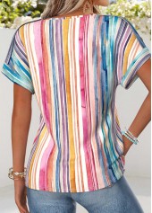 Multi Color Curved Hem Short Sleeve T Shirt | thumb picture 