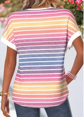 Multi Color Split Short Sleeve T Shirt | thumb picture 