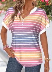 Multi Color Split Short Sleeve T Shirt | thumb picture 
