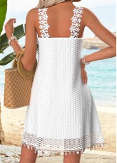 White Short Tummy Coverage Sleeveless Round Neck Dress | thumb picture 