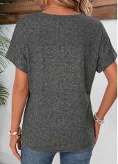 Dark Grey Marl Ditsy Floral Print T Shirt | thumb picture 