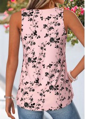 Light Pink Ditsy Floral Print Curved Hem Tank Top | thumb picture 