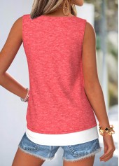 American Flag Peach Red Fake 2in1 Sleeveless Tank Top | thumb picture 
