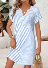 Light Blue Geometric Print Short Tummy Coverage Dress | thumb picture 