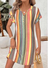 Multi Color Short Tummy Coverage Split Neck Dress | thumb picture 