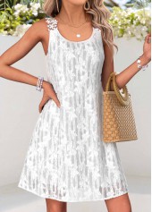 White Short Layered Sleeveless Round Neck Dress