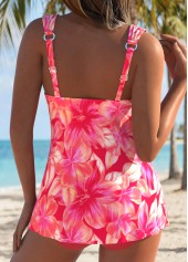 Coral Mid Waisted Two-piece Floral Print Tankini Set | thumb picture 
