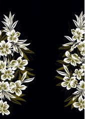 Black Patchwork Floral Print One Piece Swimwear