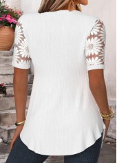 Plus Size White Patchwork Fake Two Piece Twinset | thumb picture 