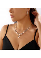 Silver Color Rhinestone Earrings and Necklace | thumb picture 