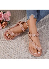 Light Pink Rubber Open Toe Falt | thumb picture 