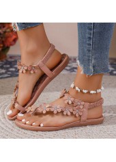 Light Pink Rubber Open Toe Falt | thumb picture 