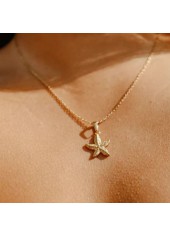 Golden Starfish Animal Design Alloy Necklace