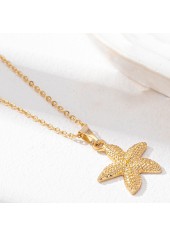 Golden Starfish Animal Design Alloy Necklace | thumb picture 