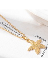 Golden Starfish Animal Design Alloy Necklace | thumb picture 